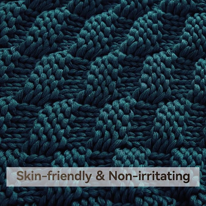 Knitted Weighted Blanket for Adult, No Beads Heavy Blanket 60” x 80'' 12lbs - Image 4