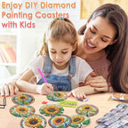 ijbnhd 8 PCS Sunflower Diamond Painting Coasters | Sunflower Diamond Art - Image 4