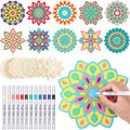 Vercraft 22 Pcs Wooden Mandala Painting Set 10 Mandala Unfinished Wood Cutouts by Vercraft