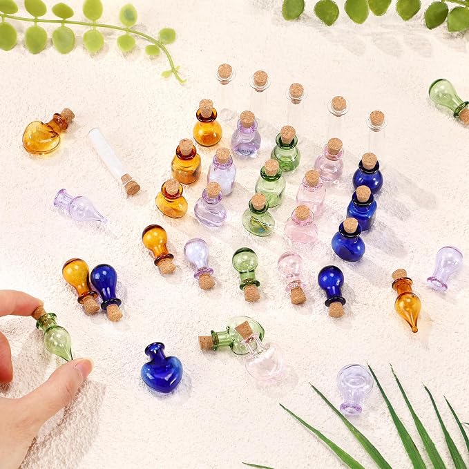 Geiserailie 80 Pieces Tiny Glass Bottles Spell Jars - Image 2