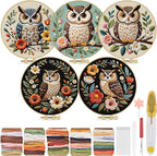 TINDTOP 5 Pack Embroidery Kit for Adult, Embroidery DIY Starter Kit, by TINDTOP