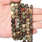 60pcs Round Loose Green Crack Old Agate Beads - Image 5