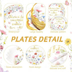 Pickmesh 400 Pcs Floral Bridal Shower Party Supplies Decorations Include Cheers - Image 3