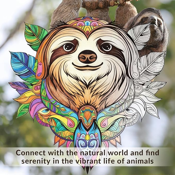 FUNLAVIE Adult Coloring Book – Mandala Animal Designs, Spiral Bound Premium - Image 6