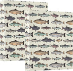 Sea Fish Round Ring Binders Ocean Creatures 3 Ring Clipboard Binder by Wamika