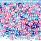 3900+ Pcs Rhinestones and Pearls Kit, 2-10mm Flatback Gems - Image 2