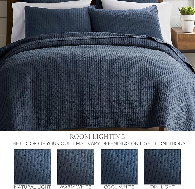 Levtex Home Cross Stitch Reversible Queen Bedspread Set - Image 4