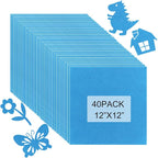 40 Pcs Stiff Felt Fabric Sheet for Crafts, 1mm Thick and 12”x12”Blue Felt by Tiparts