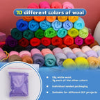 SOCNITC 70 Colors Needle Felting Kit, Wool Felting Kit - Image 3