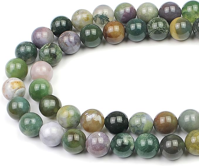 MJDCB AAA Natural Round India Agate Stone Beads Onyx Loose Beads by MJDCB
