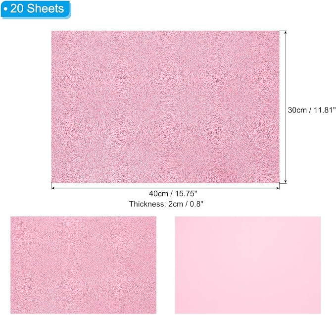 PATIKIL 20 Sheets 2mm Glitter Foam Sheet - Image 2