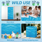 Qyeahkj Ocean Waves Bulletin Board Paper Roll Sea Bulletin Board Background - Image 7