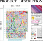 RLTXBUK Cat Cross Stitch Kits, Whimsical Floral Siberian Cat Stamped Counted - Image 2