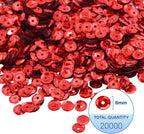 Mandala Crafts 6mm Cup Round Holographic Red Sequins - Image 3