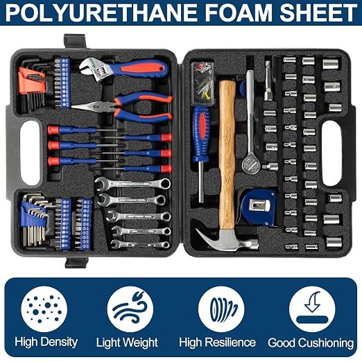 6 PCS Polyurethane Foam Sheets 16" L x 12" W x 1" T Packing Foam Inserts - Image 4