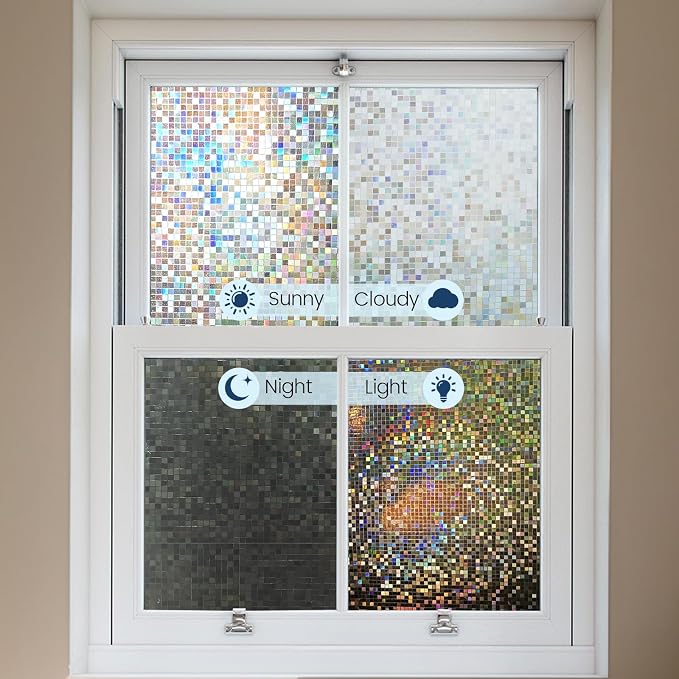 KESPEN Mosaic Rainbow Window Privacy Film, Stained Glass Decorative Cling Decals - Image 5