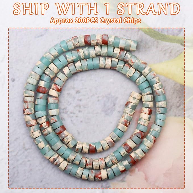 Natural Stone Heishi Beads for Necklace Making, 4 mm x 2 mm Small Flat Round - Image 2