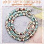 Natural Stone Heishi Beads for Necklace Making, 4 mm x 2 mm Small Flat Round - Image 2