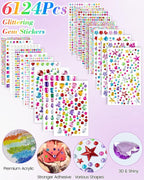 6124Pcs Gem Stickers-Self-Adhesive Face Jewelry Stickers, Acrylic Gems DIY - Image 5