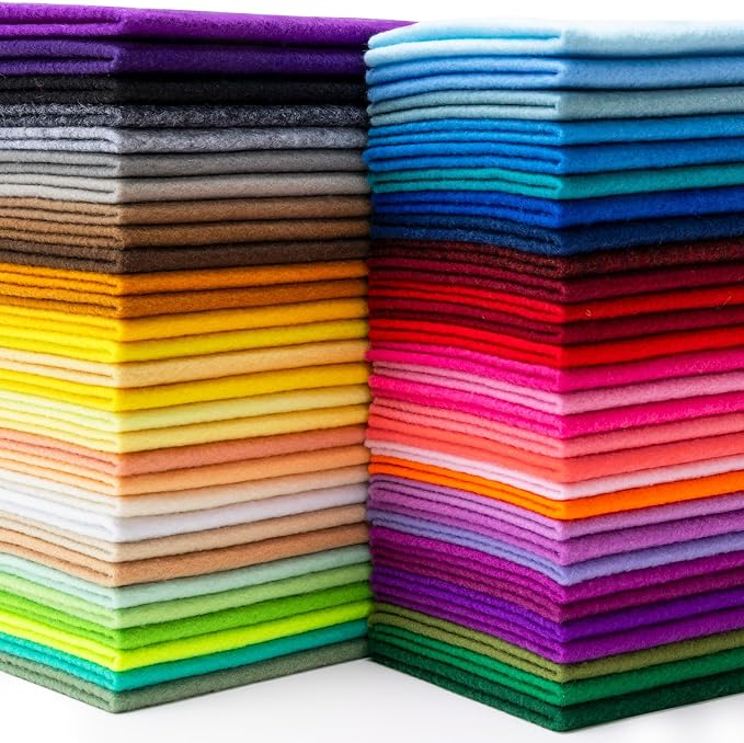 XSEINO 60PCS 8" x 12" 1.4 mm Thick Soft Felt Sheets, 60 Assorted Multicolour by XSEINOiscreating%EF%BC%81