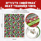 HTVSTD Christmas HTV Heat Transfer Vinyl 18 Sheets 12×10in Iron on Vinyl | - Image 2