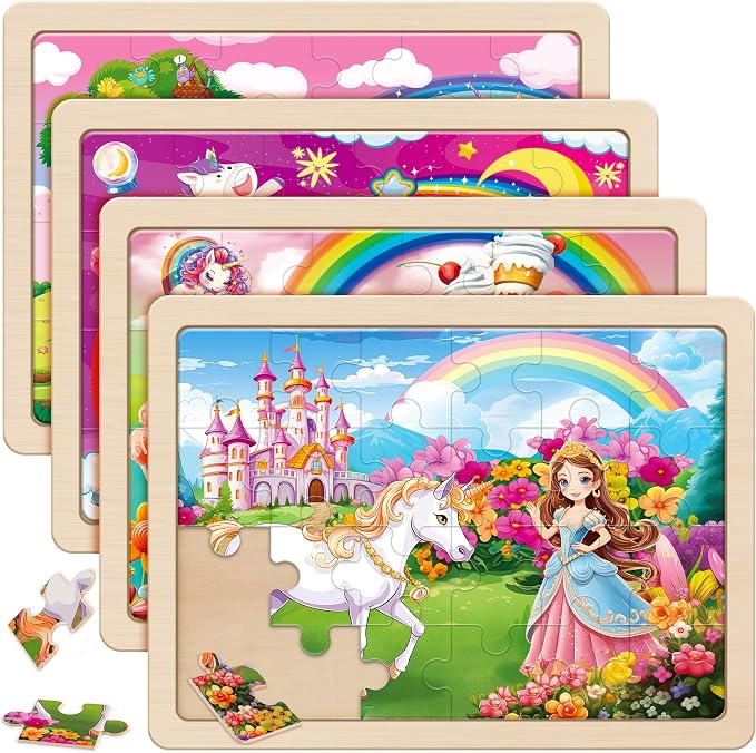 SYNARRY Large Unicorn Princess Fairy Wooden Puzzles by SYNARRY