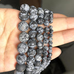 6mm Matte Snowflake Obsidian Bead, 15-Inch Matte Round Loose Stone Beads - Image 8
