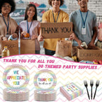 200pcs Thank You Plates Napkins We Appreciate You Party Tableware Set Teacher - Image 7