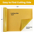 Gold Glitter HTV Heat Transfer Vinyl, Glitter Iron on Vinyl Roll 10" x 8ft | - Image 2