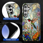 for Samsung Galaxy S23 FE Case, Hummingbird Wildflower Stained Glass Pattern - Image 6