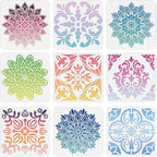 INFUNLY 9PCS/Set Mandala Flowers Wall Stencils - Image 7
