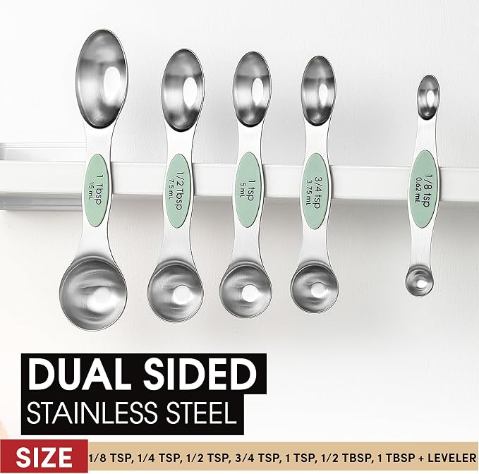 Spring Chef Stainless Steel Magnetic Measuring Spoons Set of 8 - Image 3