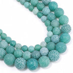 36pcs Natural Matte Green Oxidized Gemstone Beads，10mm Frosted Round Loose by Yochus