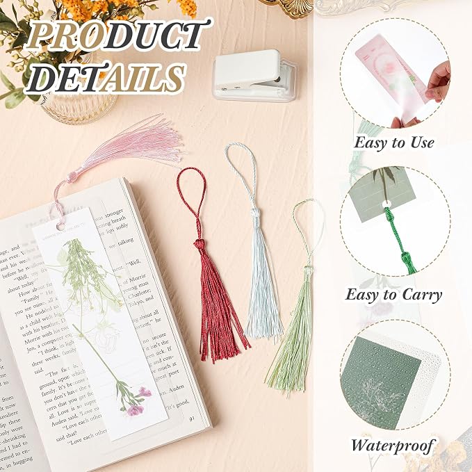 Fuyoooo 101 Pcs DIY Bookmark Making Kit Bookmark Laminating Pouches 5 Mil Hot - Image 3
