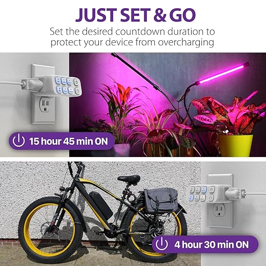 Fosmon Countdown Plug-in Timer Dual Outlet, Indoor Light Timer - Image 3