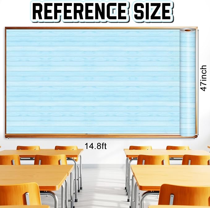 Inkspire Sky Blue Wood Bulletin Board Paper Roll, 14.8FTx47IN Large Reusable - Image 2