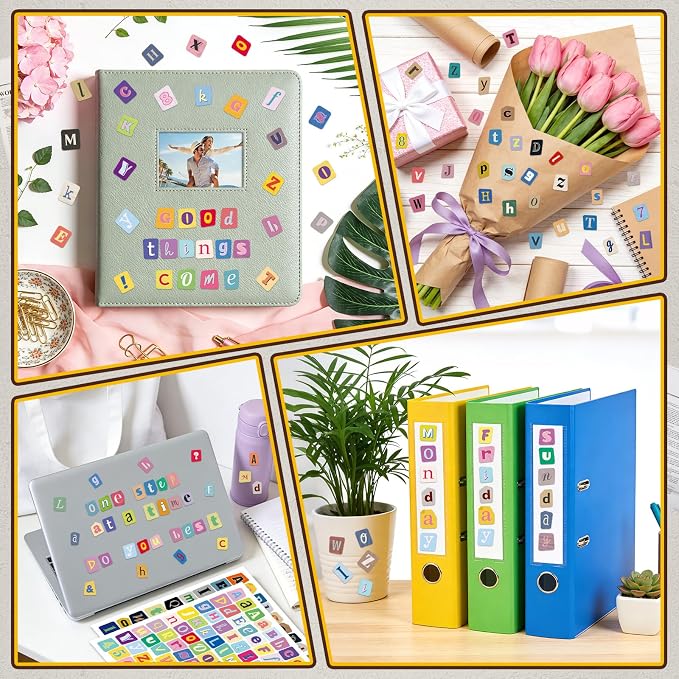 828 PCS Letter Stickers for Scrapbooking, 12 Sheets Magazine Alphabet Stickers - Image 8