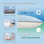 Cooling Pillow Queen Size Set of 2, Shredded Memory Foam Adjustable Loft - Image 6