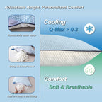 Cooling Pillow Queen Size, Shredded Memory Foam Adjustable Loft, Slow Rebound - Image 6
