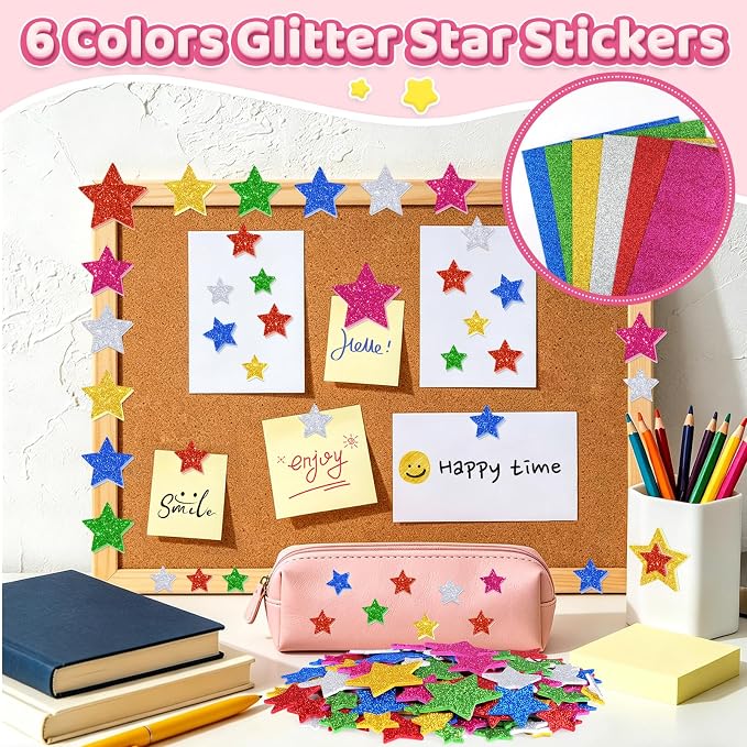 900Pcs Foam Stickers, Colorful Foam Shape Stickers Self Adhesive Star Stickers - Image 4