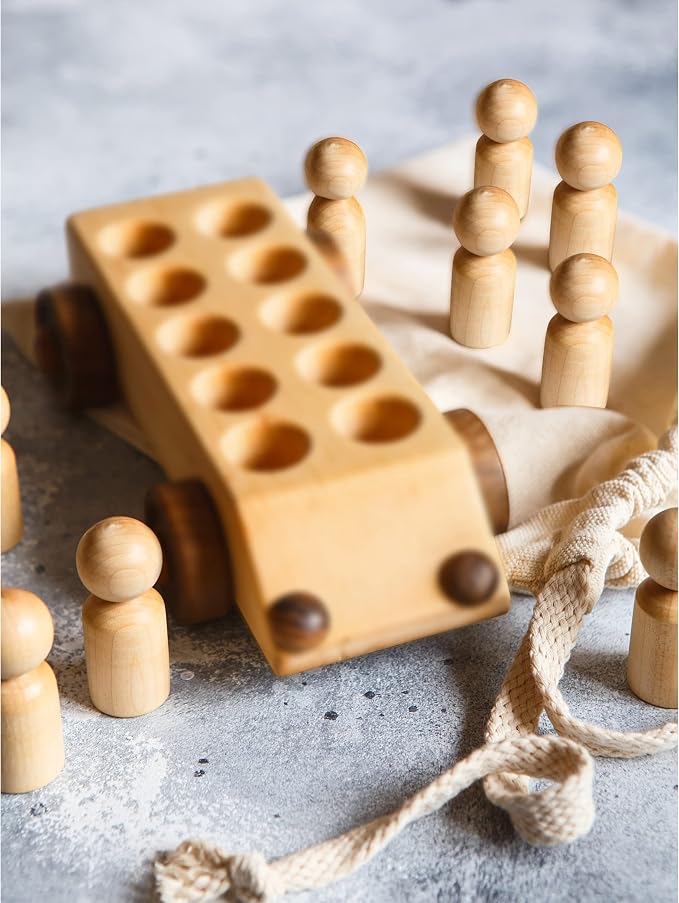 Peg Dolls Unfinished 2-3/8 inch DAD Pack of 30 Wooden Peg People - Image 2