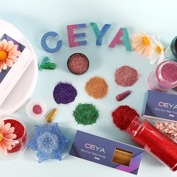 Ceya 3.8oz/ 110g Holographic Ultra Fine Glitter Powder Laser Green Glitter - Image 6