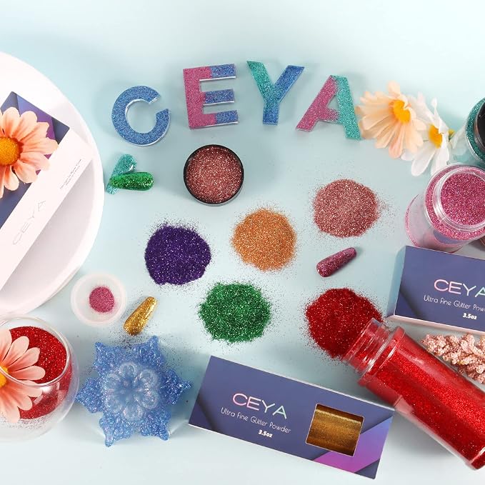 Ceya 3.8oz/ 110g Holographic Ultra Fine Glitter Powder Laser Silver Glitter - Image 6