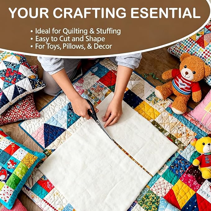 Natural Cotton Batting for Quilting Sewing Crafting & DIY Projects, Batting for - Image 5