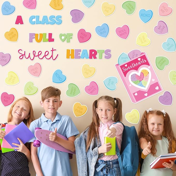 JarThenaAMCS Valentine's Day Classroom Door Decoration Candy Hearts Bulletin - Image 7