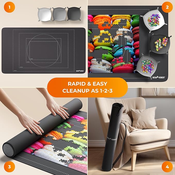 The Original Newverest Jigsaw Puzzle Mat Roll Up, Saver Pad 46” x 26” Portable - Image 6