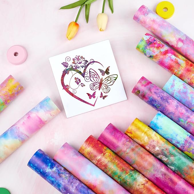 Tintnut Neon Watercolor Permanent Vinyl 8 Pcs 12x10in Self Adhesive Vinyl | Tie - Image 7