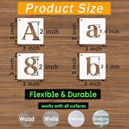 80 Pcs 3 x 3 Inch Alphabet Letter Stencils, Reusable Plastic Letter Number - Image 2