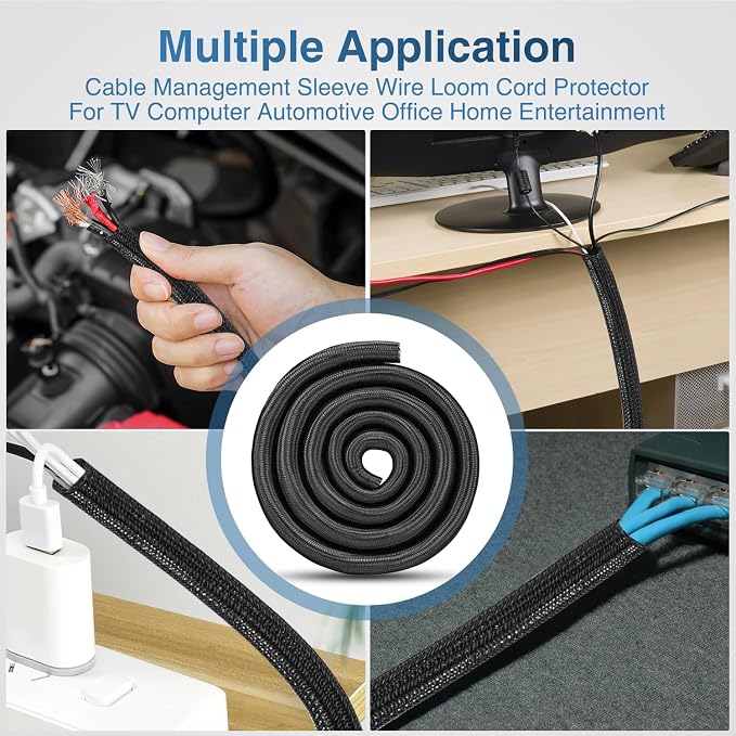 Nilight Cable Sleeve, 10ft-1inch Cord Management Sleeves, Braided Sleeving - Image 6