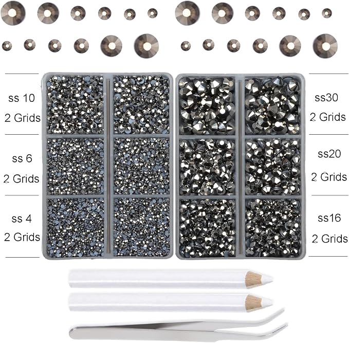 10000Pcs 2-Boxes Mixed Size Hot Fix Round Crystals Gems Glass Stones Hotfix - Image 3